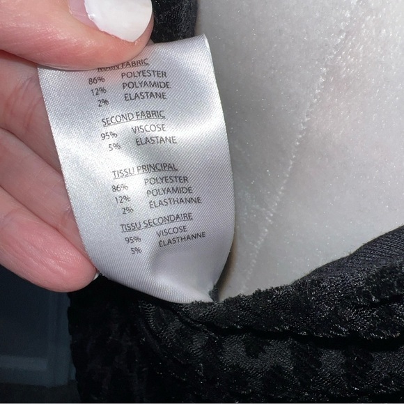 Ramy Brook Regina Velvet Animal Print Bodysuit Shoulder Pads V Neck $275 S - Picture 13 of 13